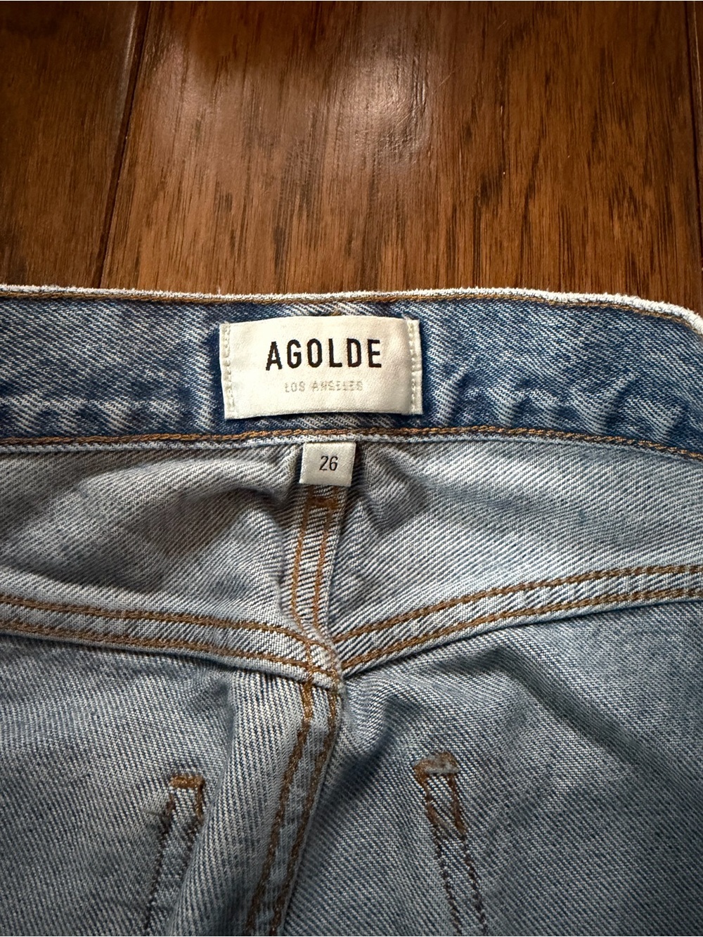 Agolde Light Blue Lana Straight Leg Jeans - Picture 4 of 5